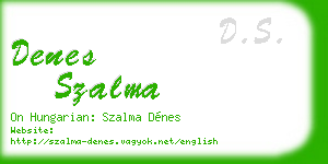 denes szalma business card